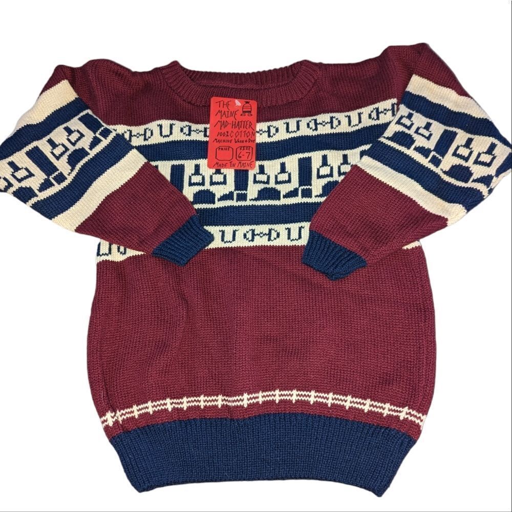 Vintage‎ The Maine mad hatter Western theme handknitted sweater